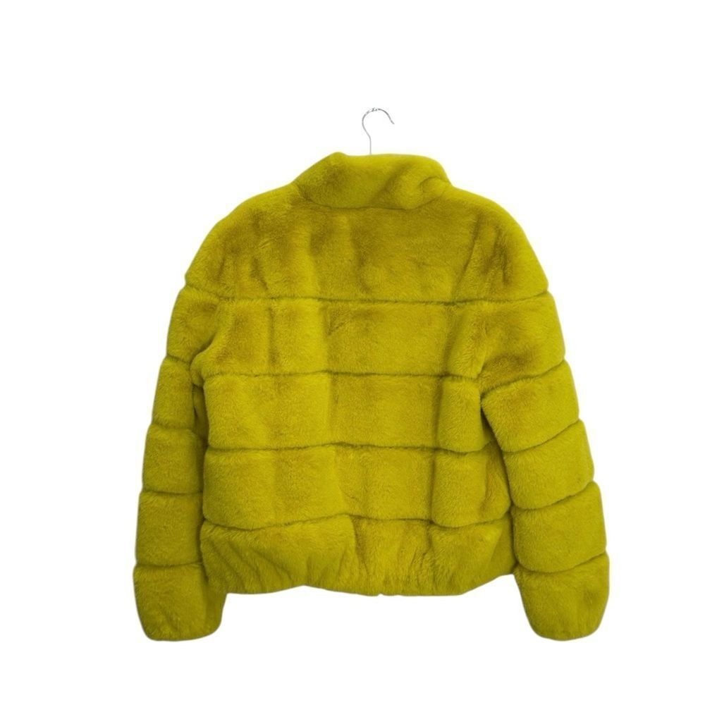 NWT Generation Love Jodi Faux Fur Bomber Jacket in Yellow - Picture 9 of 12